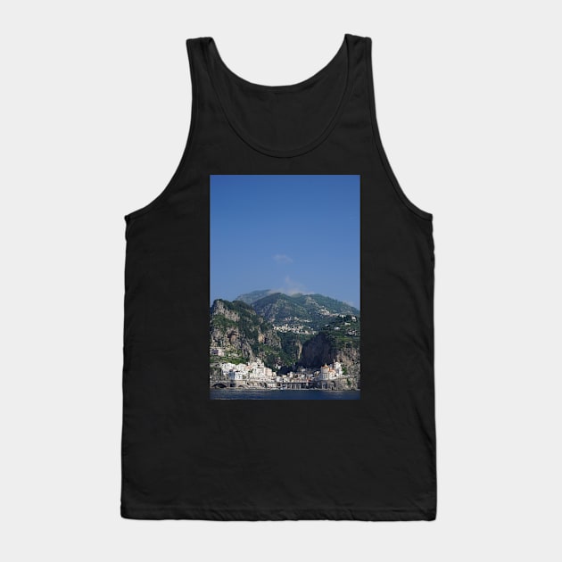 amalfi coast southwestern italy seaside town view from sea Tank Top by maplunk